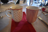 Festive Red and White Mug Assortment - set of four