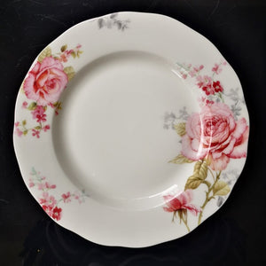 Pink Rose Garden Dessert Plates - set of 4 - NEW!