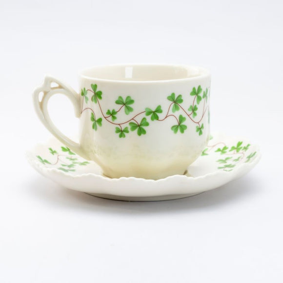 Hand Crafted Shamrock Teacups - set of 4