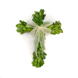 Preserved Boxwood Mini Cross with Ribbon - set of 3  - NEW! Preorder by this Friday to SAVE $17!