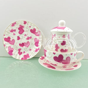 Heart Tea for One Tea Set