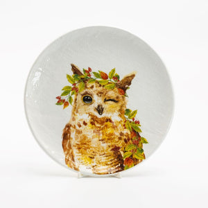 Winking Owl Plates  - set of four - NEW!