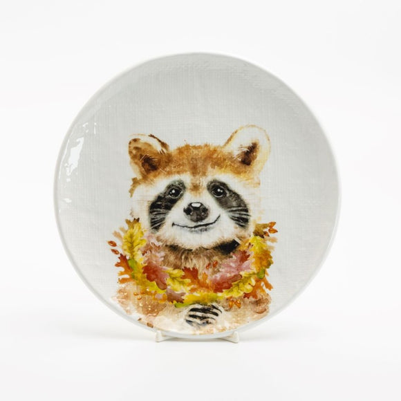 Smiling Raccoon Dessert or Salad Plates - set of 4 - NEW!