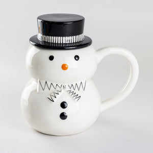 Snowman in a Top Hat & Bow Tie Hot Chocolate Mugs - set of 2