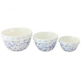 Blue Shabby Chic Mixing Bowls - set of 3