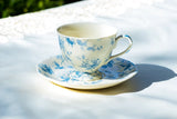 Coastal Grandma Chic Blue Toile Teacups - set of four