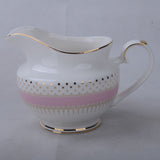 The Jane Collection Pink and Gold Polka Dot Sugar Bowl and Cream Pitcher Set