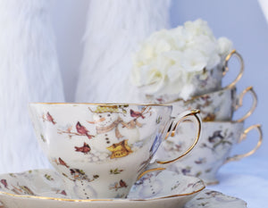 Single Snowman Teacup and Saucer Gift Set - A lovely gift for friends who enjoy tea