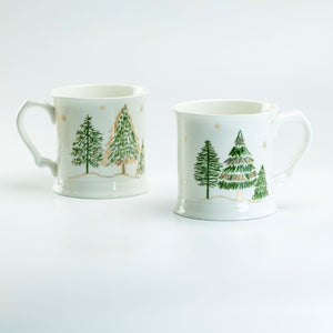 Winter Forest Coffee Cocoa Tank Mugs - set of 4