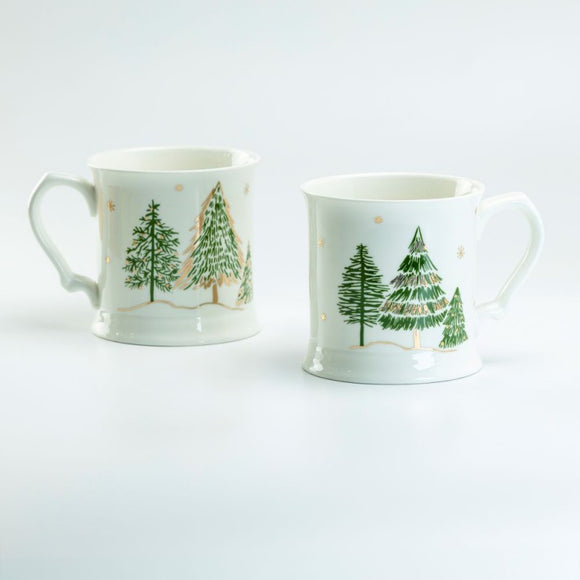 Christmas Tree Mugs Set of 4